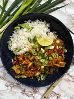 Gebakken spitskool met rijst