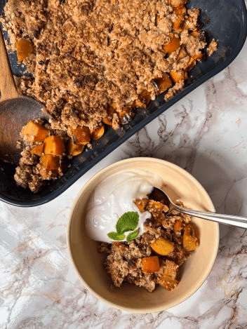 Kaki havermout crumble