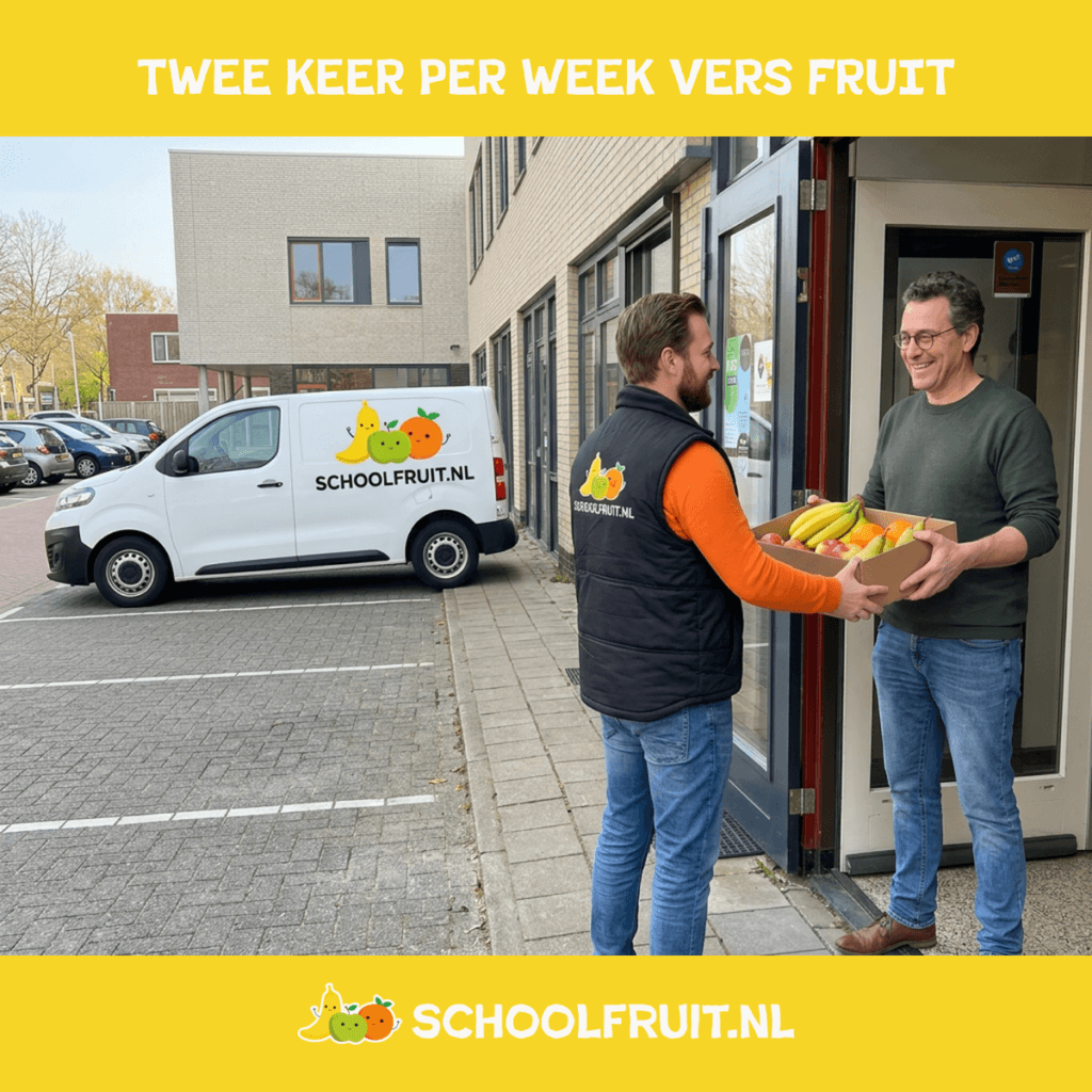 Bezorging van vers fruit op school